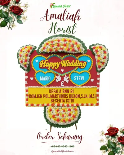 Karangan Papan Bunga Pernikahan di Pasedahan